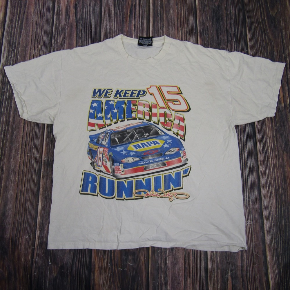 Chase Authentics NASCAR T-Shirt Mens Large White Michael Waltrip NAPA Racing 15‎